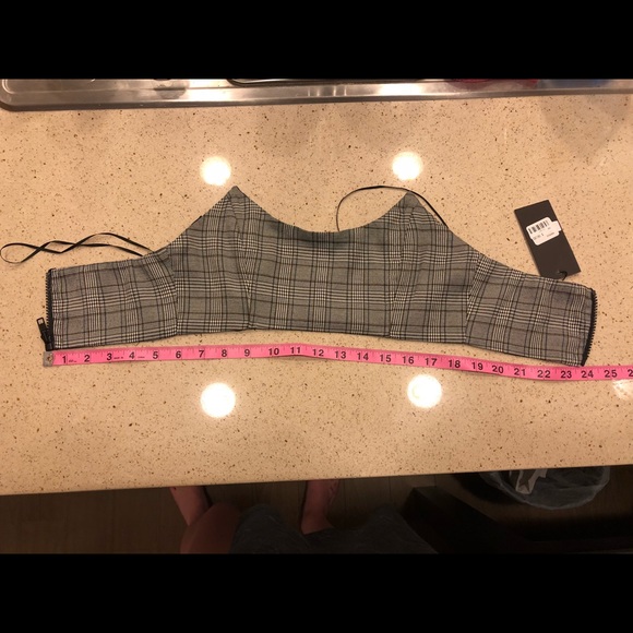 Grey plaid top from LF - Picture 3 of 5